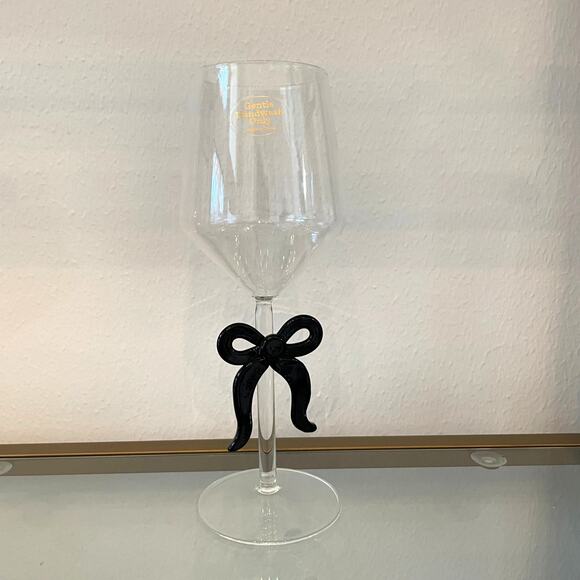 Black Bow Wine Glass Holiday Glam Barware NEW - Picture 13 of 13